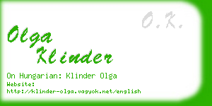 olga klinder business card